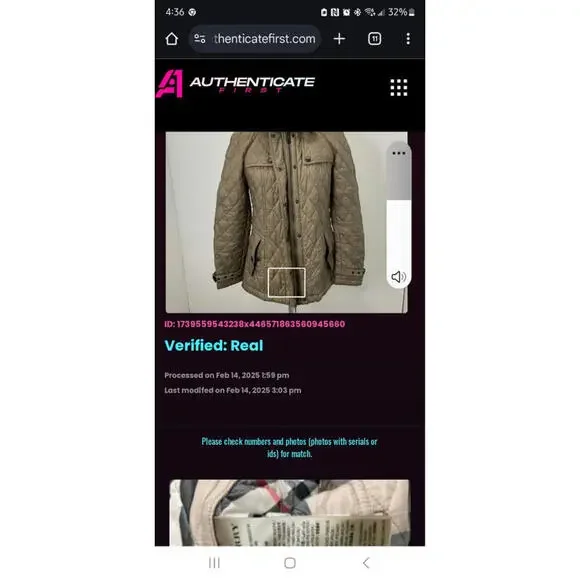 Burberry Finsbridge Short Tan Quilted Coat With COA Small P - Picture 16 of 16